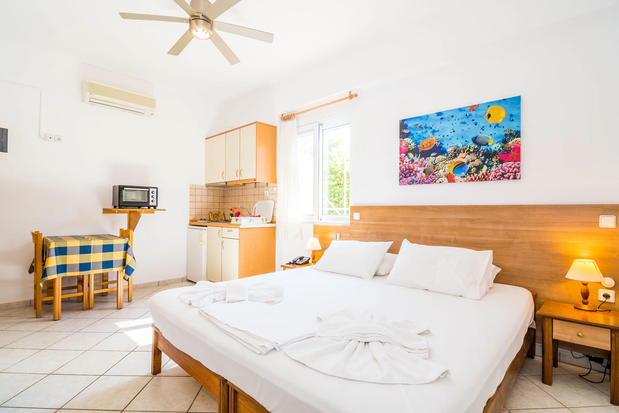 1 Bedroom Single Apartment with sea view full double bed