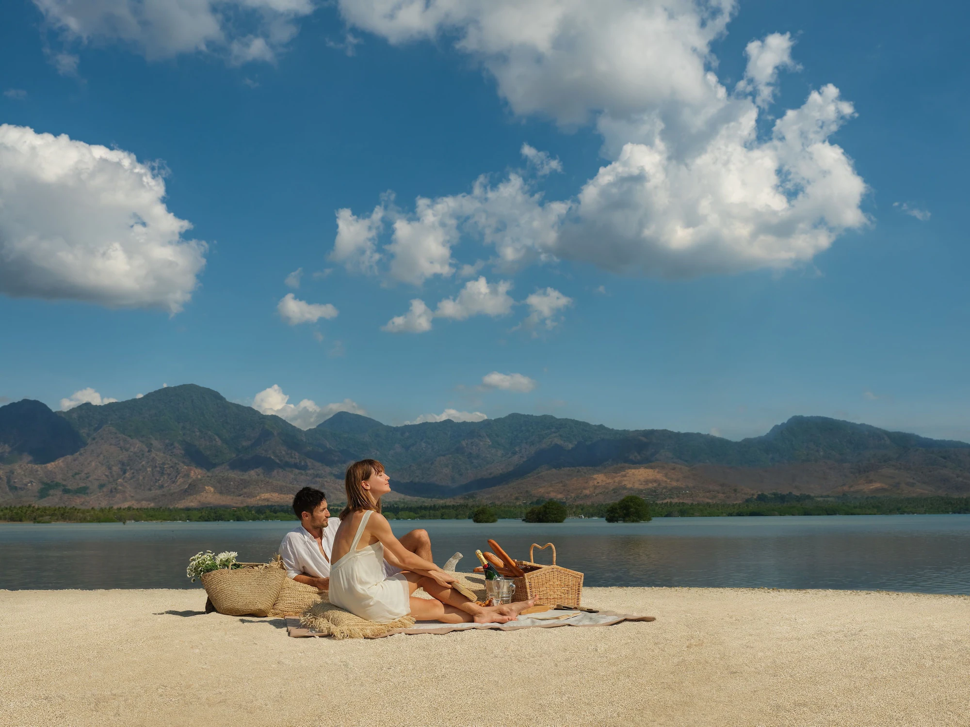 Private Hot Spring Double Courtyard Villa twin beds