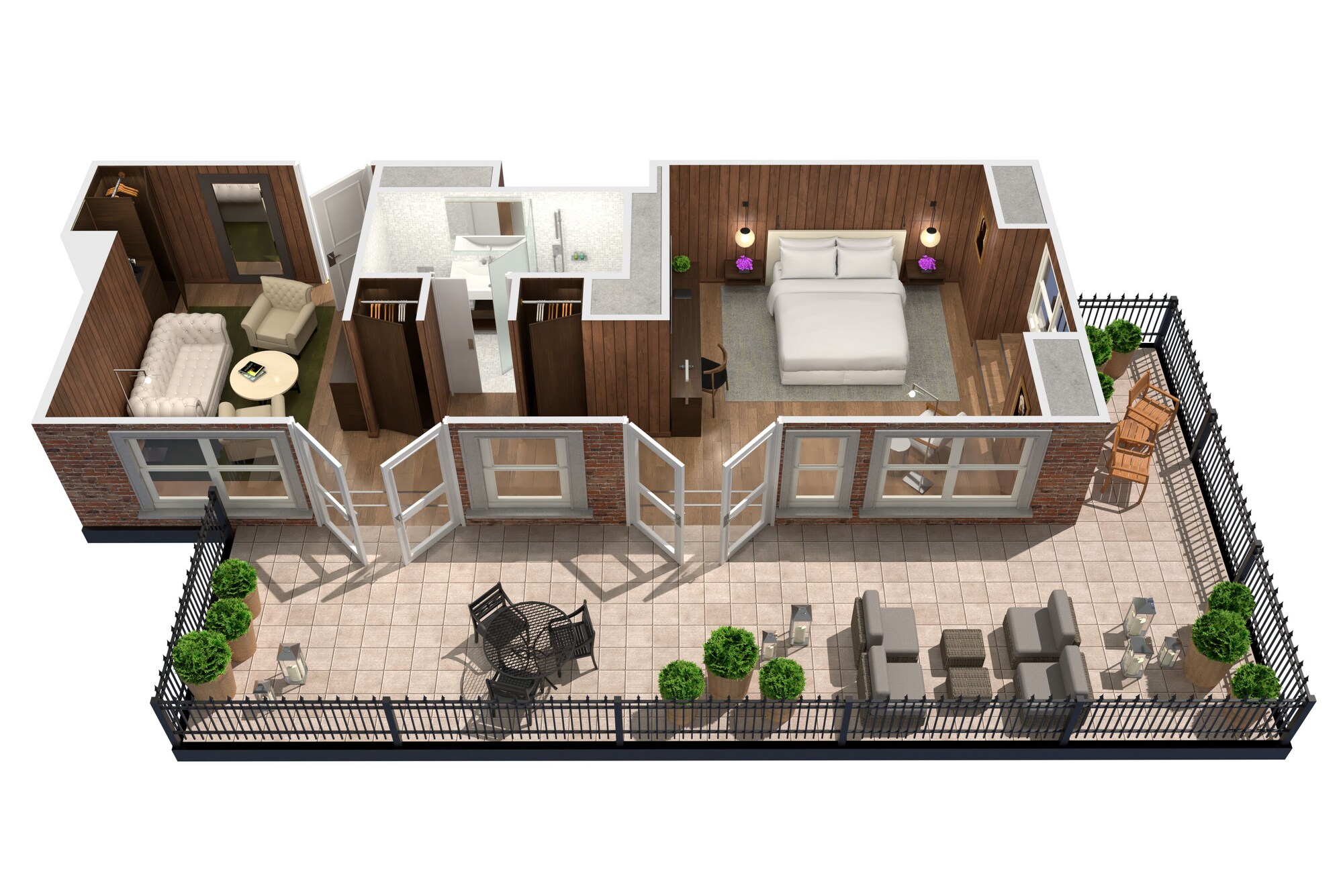 1 Bedroom Berners Double Suite full double bed
